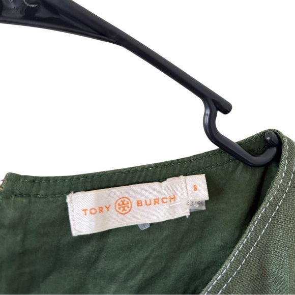 Tory Burch Nadia Green Linen Shift Dress - Picture 5 of 12